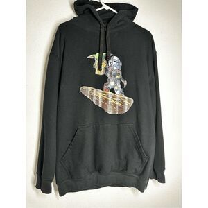American Comfort Men’s Cotton Blend Baby Yoda Black Hoodie Size XL